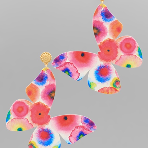 Colorful Butterfly Earrings - Picture 2 of 2